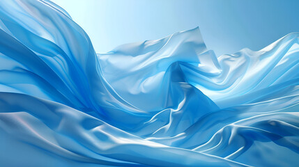 Clothes with a smooth surface,abstract blue background with smooth lines and waves,abstract background wallpaper showcases the texture of sky blue silk fabric