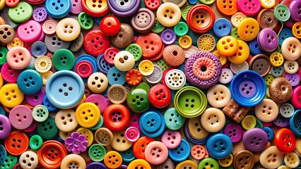 Colorful array of crafting buttons for DIY projects, buttons, colorful, array, crafting, DIY, projects