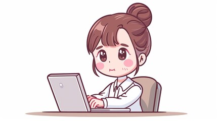 Woman Working On Laptop