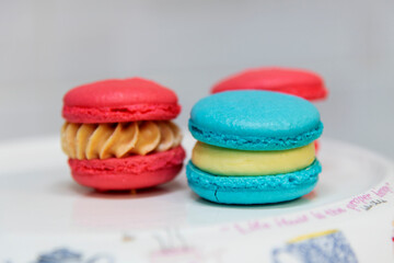View of the macarons on the plate