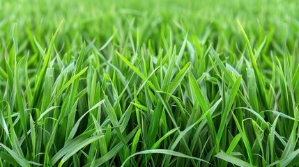 Obraz premium A field of green grass with a few brown spots