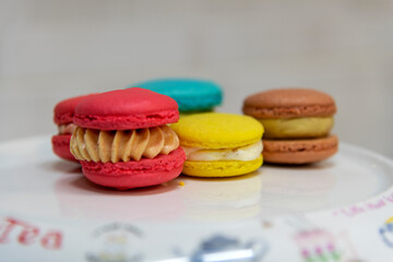 View of the macarons on the plate