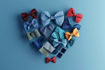 Collection of Colorful Bow Ties in a Heart Shape