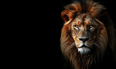 Obraz premium A lion with a black background