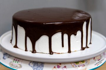 close-up of the chocolate cake