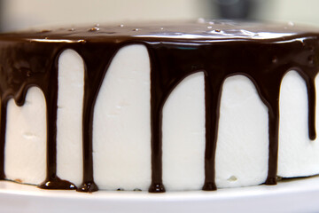 close-up of the chocolate cake