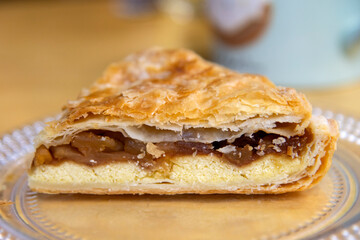 View of the pie on the plate