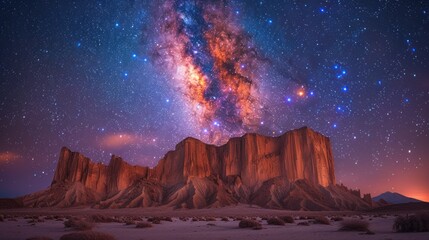 Milky Way over Desert Mountains
