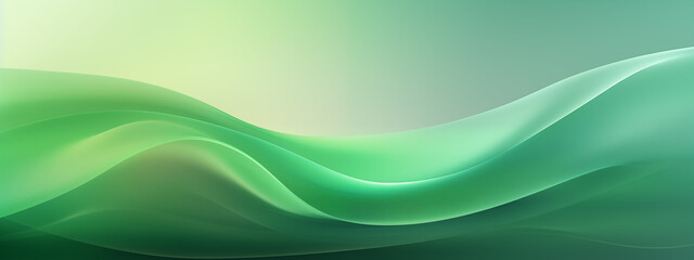 Obraz premium Elegant Green Gradient Abstract Wave Design