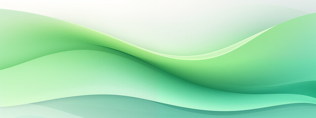 Minimalist Green Wave Abstract Art