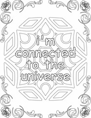 Printable mandala coloring page for kids and adults with inspirational quote for self talk and self improvement. it helps to succeed and struggle against life to enjoy the tough journey
