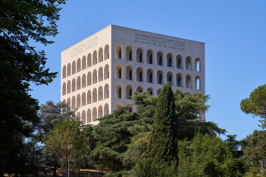 Palazzo della Civiltà Italiana (Palace of Italian Civilization) at EUR in Rome, example of the rationalist architecture of the first half of the 20th century