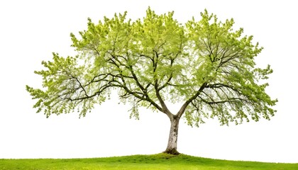Obraz premium alder tree isolated on white background, alder tree on white, tree photography