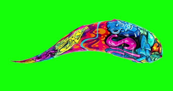 Graffity stream looping effect on green screen background. Motion content for your design.