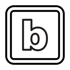 b Small Alphabet Vector Line Icon Design