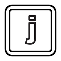 j Small Alphabet Vector Line Icon Design