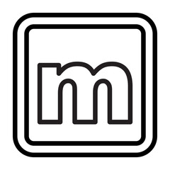 Fototapeta premium m Small Alphabet Vector Line Icon Design
