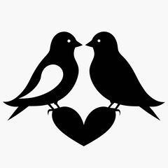 two birds with heart