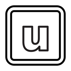 u Small Alphabet Vector Line Icon Design