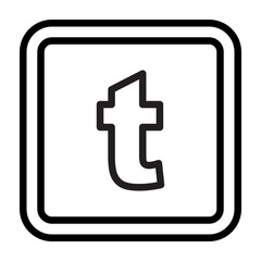 t Small Alphabet Vector Line Icon Design