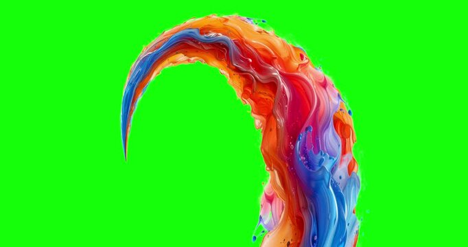 Rainbow stream looping effect on green screen background. Motion content for your design.