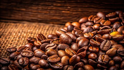 Fototapeta premium Coffee beans exuding comfort and tranquility with rich warm brown tones , coffee, beans, aroma, comfort, tranquility, rich, warm