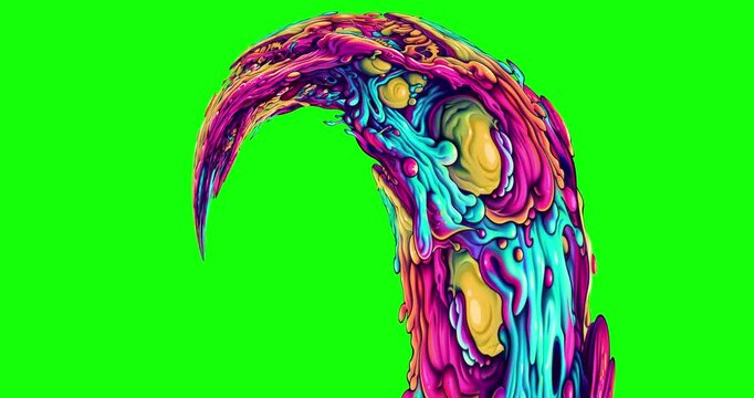 Comic stream looping effect on green screen background. Motion content for your design.