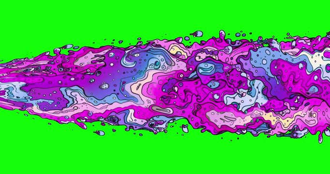 Comic stream looping effect on green screen background. Motion content for your design.