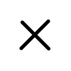 cross symbol or back symbol on a white background