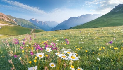 Fototapeta premium Wildflowers blooming in a meadow
