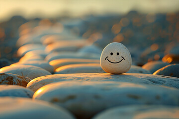 Smiling stone, positive thinking