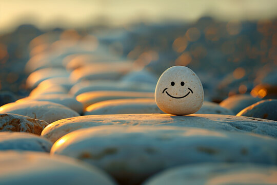 Smiling stone, positive thinking