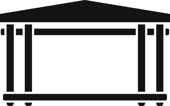 recommend clip art: Simple, sturdy wooden canopy with a pitched roof, offering protection from the elements