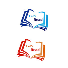 Illustration vector open book with color. Let's read