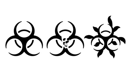 BIOHAZARD WARNING, black isolate silhouette