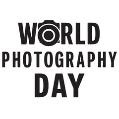 world photography day typography with white background