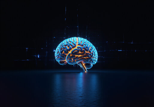 A brain interfaced with smart devices.