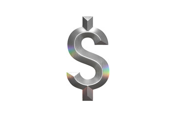 Metallic colored american dollar sign
