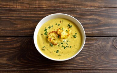 Diet cauliflower cheese soup