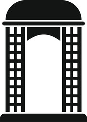 Simple icon style of an archway standing tall, perfect for projects needing a ceremonial entrance icon