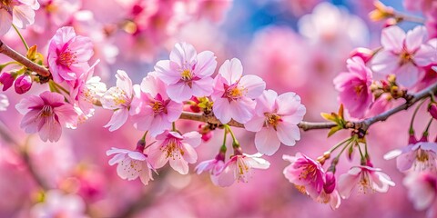 Close-up of pink sakura flowers blooming in April , macro photography, cherry blossoms, spring, nature, beauty, petals