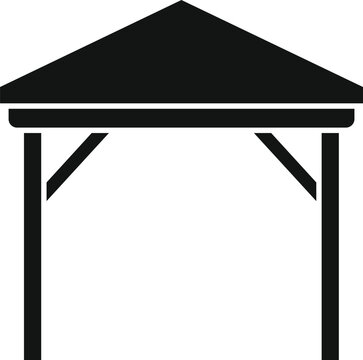 recommend clip art: Simple black icon of a wooden canopy providing shade