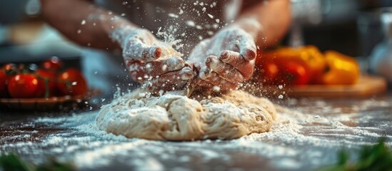 Floury Hands Kneading Dough