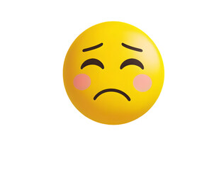 Fototapeta premium Sad emoji faces with facial expressions.