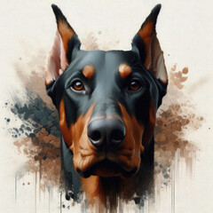 animal Abstract portrait painting of Dog