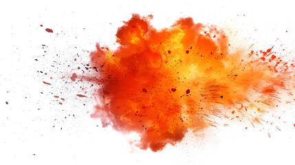explosion on white background ,explosive fireball explosion against a white background ,Realistic fiery explosion with sparks on white background
