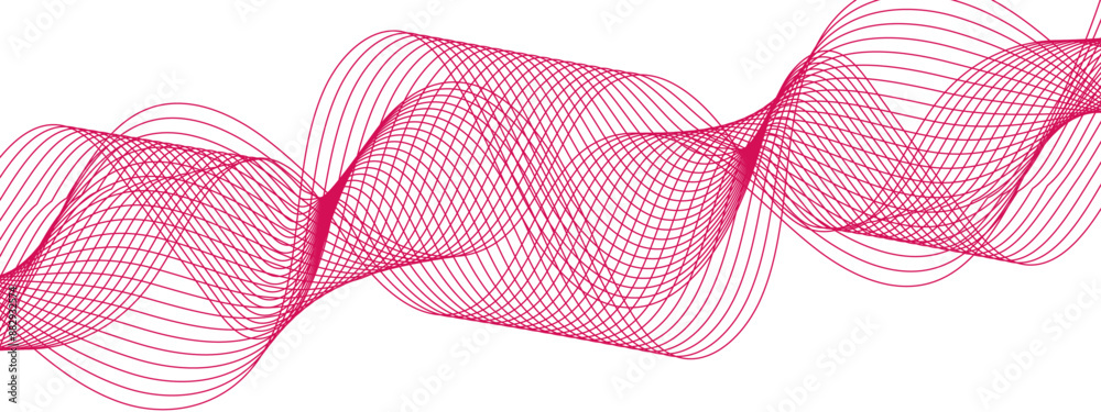 Leinwandbilder Abstract Pink Wave Pattern Background with Geometric Lines. Wavy tech lines used for Design element for technology, science and template. lines with Curved smooth stripes. 