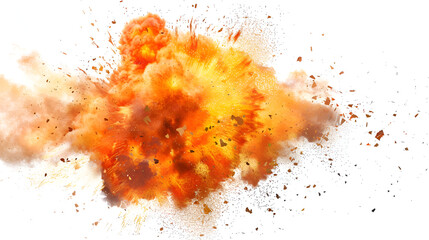 explosive fireball explosion against a white background ,Explosion border isolated on White background ,Fire flames on a white background