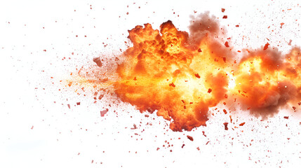 explosive fireball explosion against a white background ,Fire flames isolated on white background
 