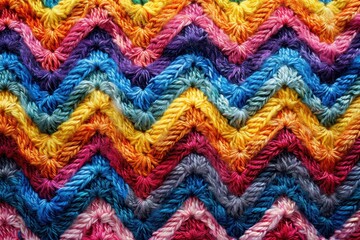 Colorful Knit Fabric with Chevron Pattern